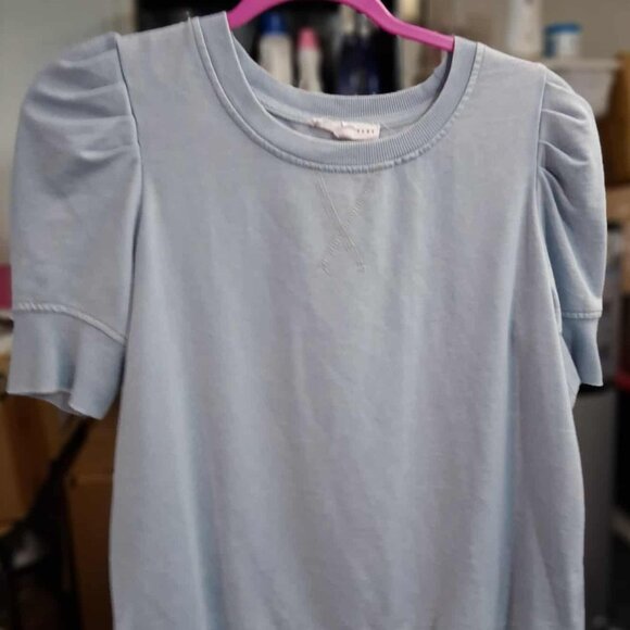 Jane + Delancey Tops - Jane + Delancey Short-Bubble-Sleeved Light Blue Sweatshirt, SIZE MEDIUM
